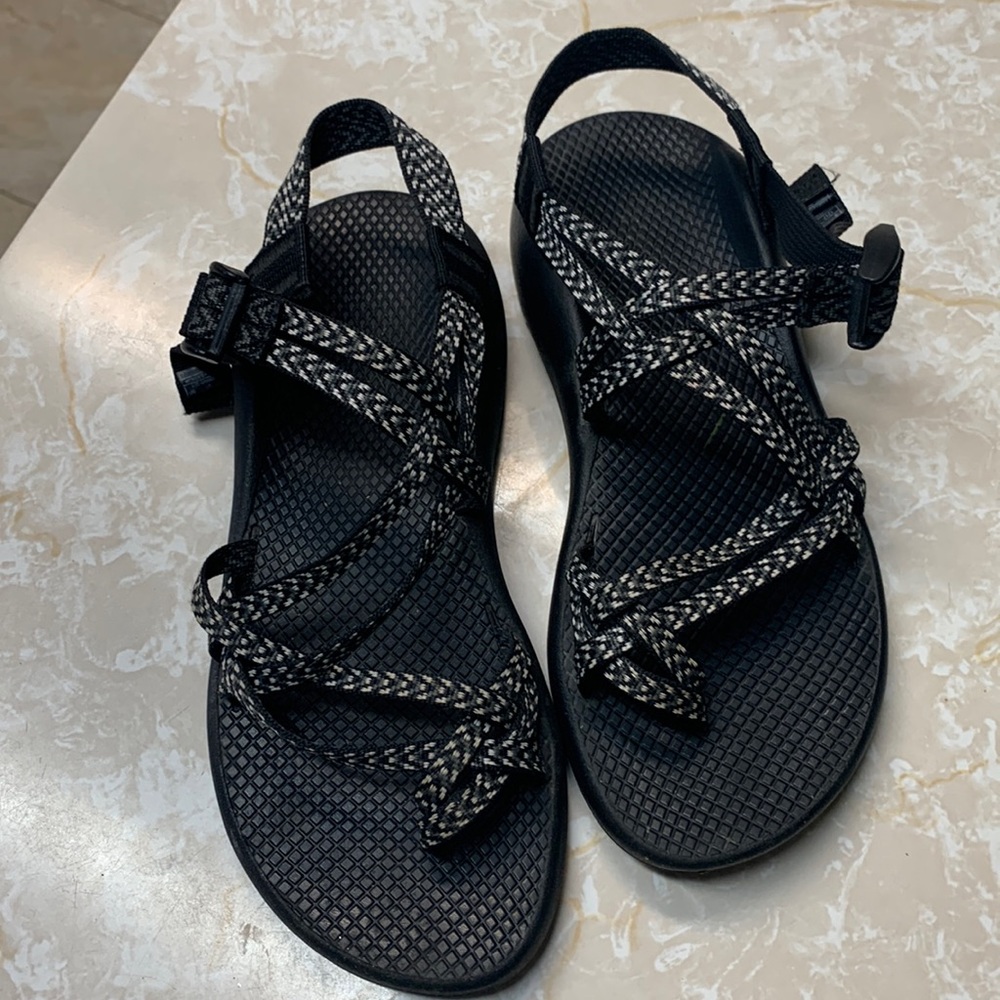 Black and White Chacos